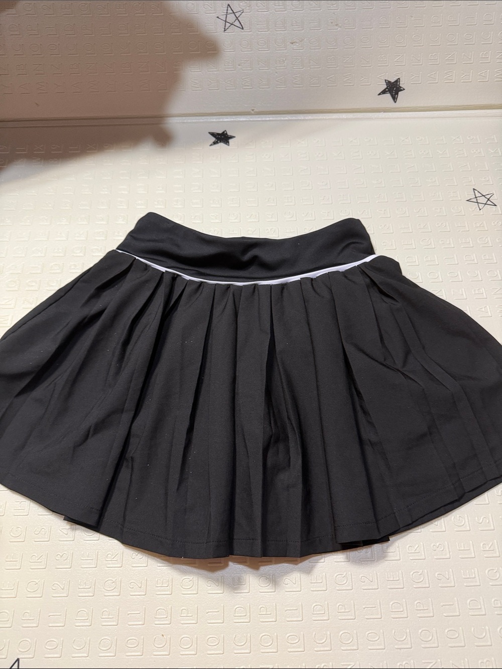 Nicole Miller Black Circle Skater Skirt with White Trim